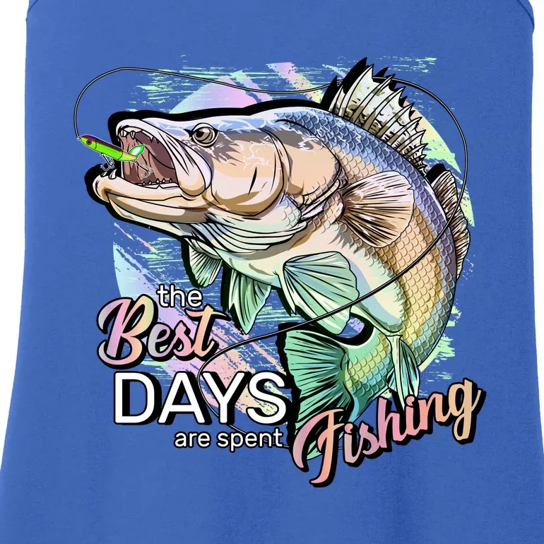 The Best Days Are Spent Fishing Ladies Essential Tank