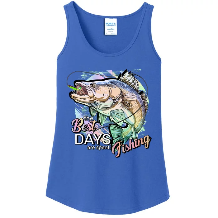 The Best Days Are Spent Fishing Ladies Essential Tank