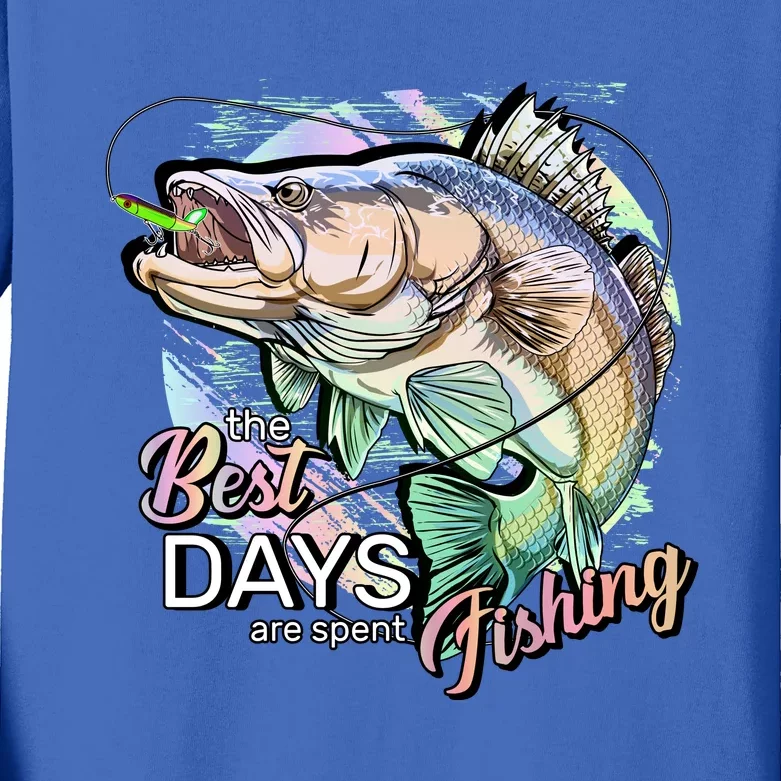 The Best Days Are Spent Fishing Kids Long Sleeve Shirt