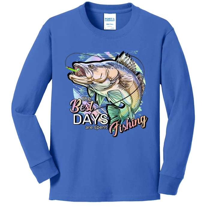 The Best Days Are Spent Fishing Kids Long Sleeve Shirt