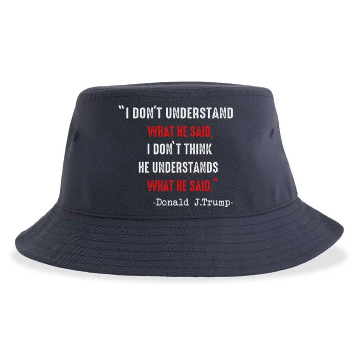 Trump Biden Debate Presidential Debate 2024 Funny Quote Sustainable Bucket Hat