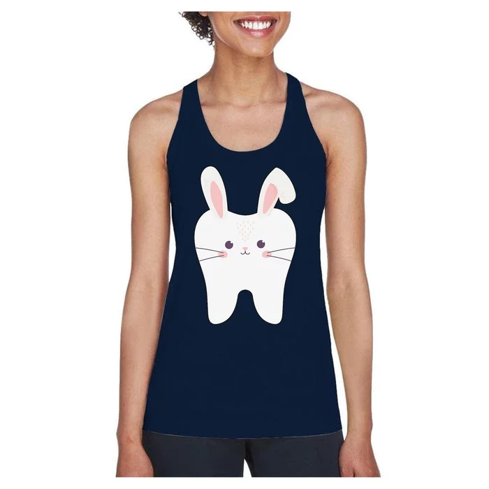 Tooth Bunny Dentist Easter Dental Assistant Easter Day Cute Women's Racerback Tank