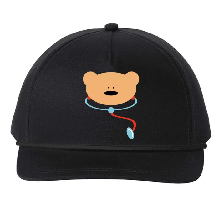 Teddy Bear Doctor Snapback Five-Panel Rope Hat