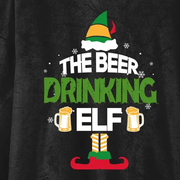 The Beer Drinking Elf Family Matching Christmas Funny Pajama Hooded Wearable Blanket