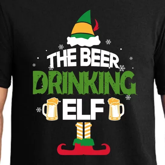 The Beer Drinking Elf Family Matching Christmas Funny Pajama Pajama Set