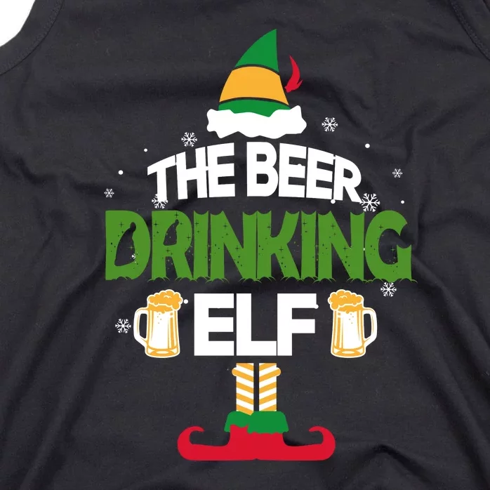 The Beer Drinking Elf Family Matching Christmas Funny Pajama Tank Top