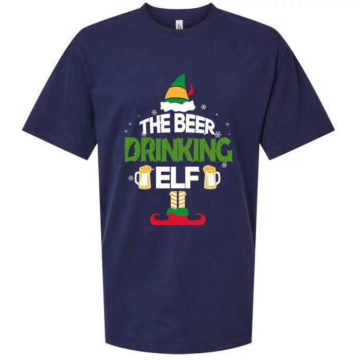 The Beer Drinking Elf Family Matching Christmas Funny Pajama Sueded Cloud Jersey T-Shirt