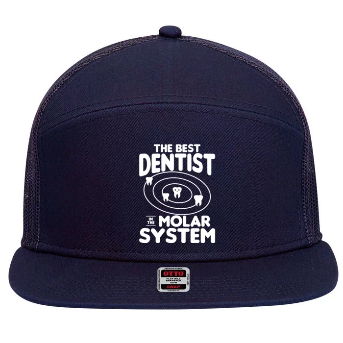 The Best Dentist In The Molar System Dentistry 7 Panel Mesh Trucker Snapback Hat