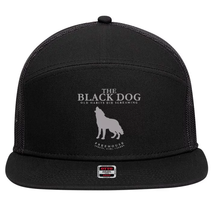 The Black Dog 7 Panel Mesh Trucker Snapback Hat