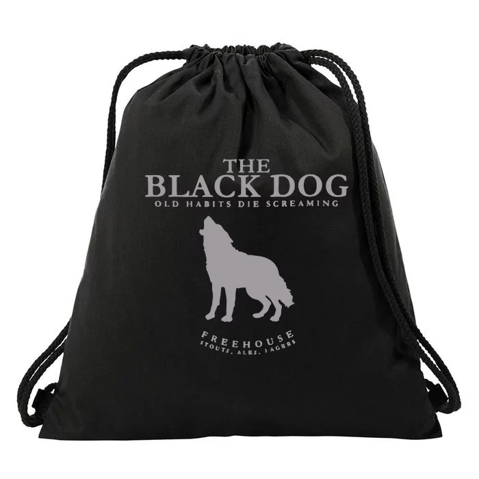 The Black Dog Drawstring Bag