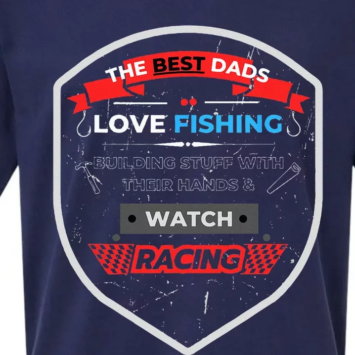 The Best Dad's Love Fishing, Building & Racing Father's Day Sueded Cloud Jersey T-Shirt