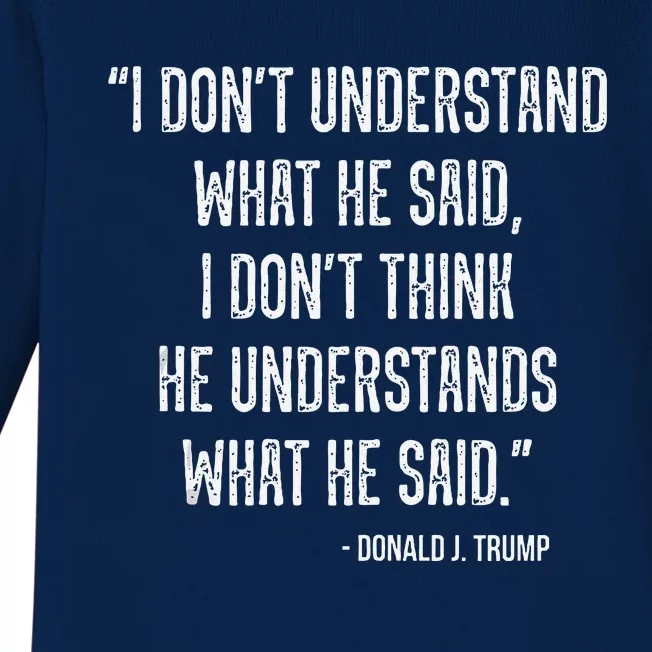 Trump Biden Debate Presidential Debate 2024 Funny Quote 1 Baby Long Sleeve Bodysuit