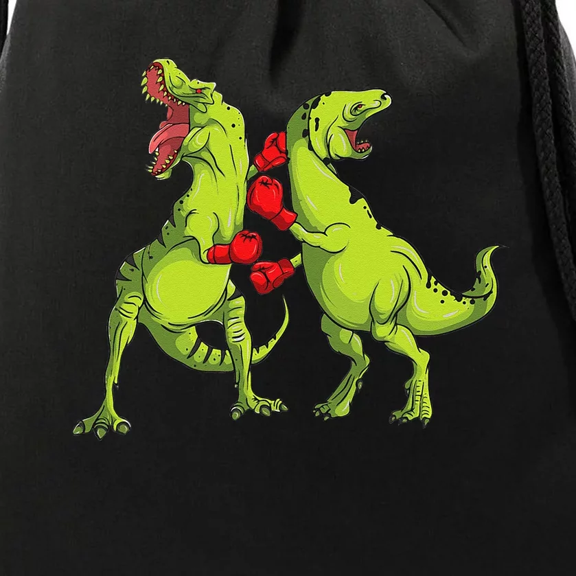 TRex Boxing  Dinosaur Drawstring Bag