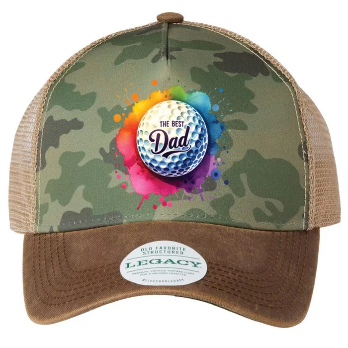 The Best Dad Watercolor Golf Ball For FatherS Day Gift Legacy Tie Dye Trucker Hat