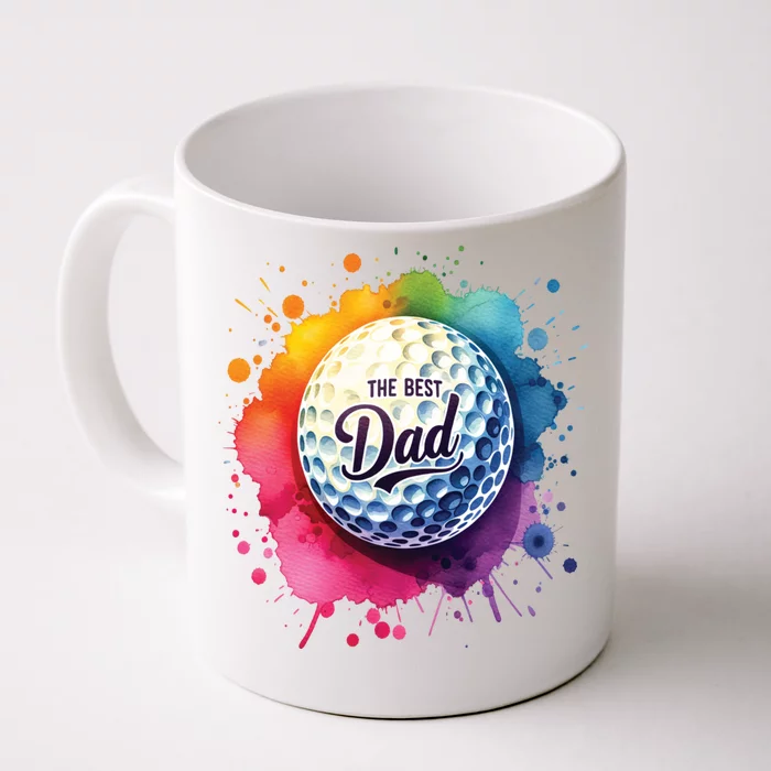 The Best Dad Watercolor Golf Ball For FatherS Day Gift Front & Back Coffee Mug