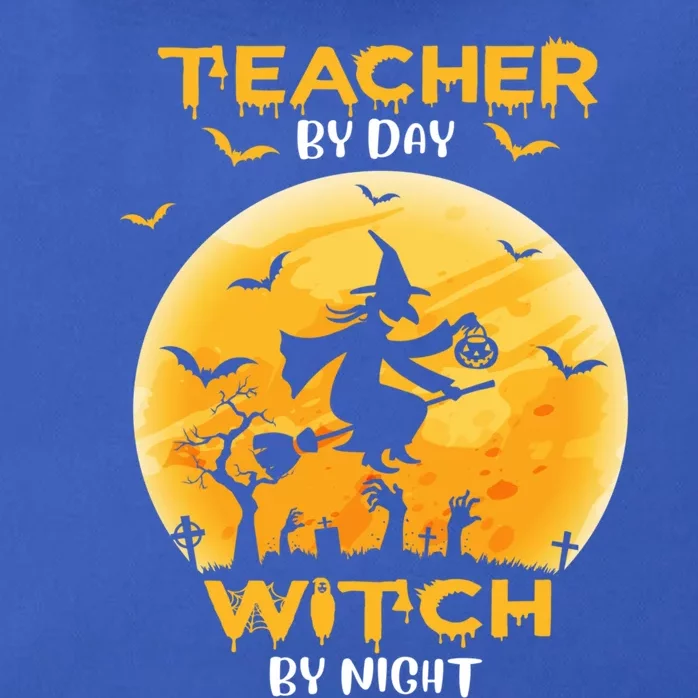 Teacher By Day Witch By Night Funny Funny Gift Halloween Costume Gift Zip Tote Bag