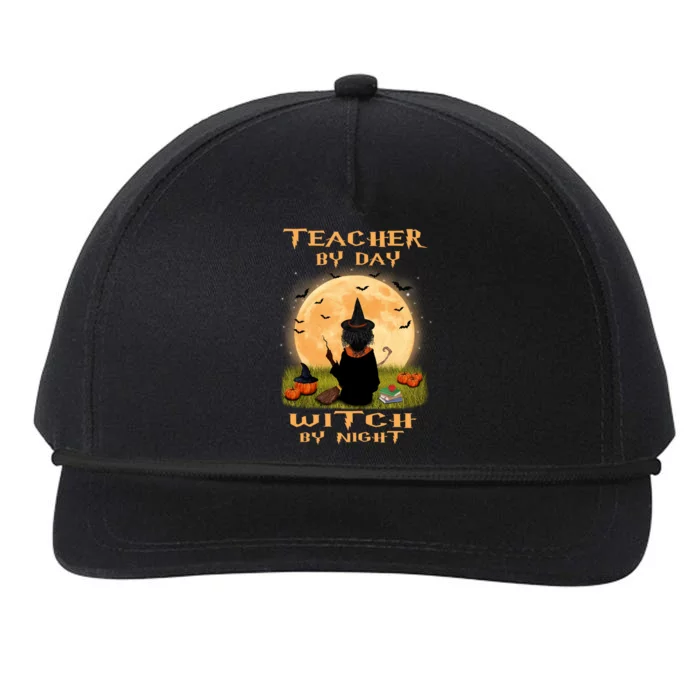 Teacher By Day Witch By Night Funny Halloween Teacher Gift Snapback Five-Panel Rope Hat