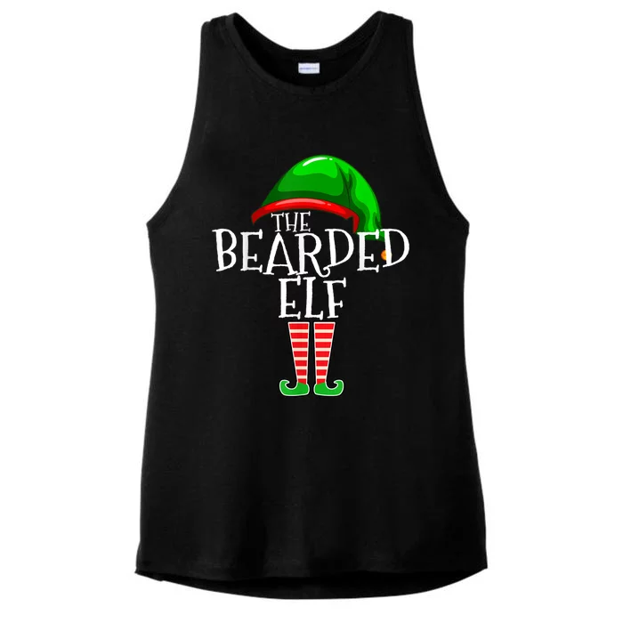 The Bearded Elf Family Matching Group Christmas Beard Ladies Tri-Blend Wicking Tank