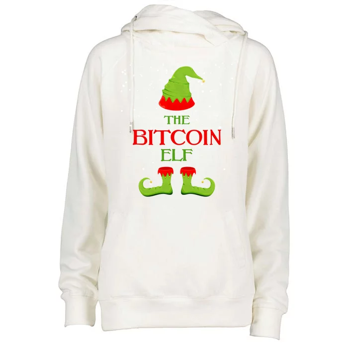 The Bitcoin Elf Funny Family Matching Christmas Womens Funnel Neck Pullover Hood