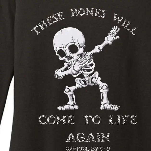 These Bones Ezekiel Christian Halloween Dabbing Skeleton Womens CVC Long Sleeve Shirt