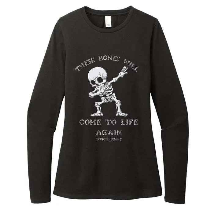 These Bones Ezekiel Christian Halloween Dabbing Skeleton Womens CVC Long Sleeve Shirt