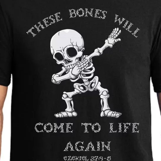 These Bones Ezekiel Christian Halloween Dabbing Skeleton Pajama Set