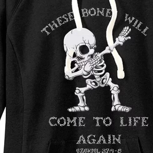 These Bones Ezekiel Christian Halloween Dabbing Skeleton Women's Fleece Hoodie