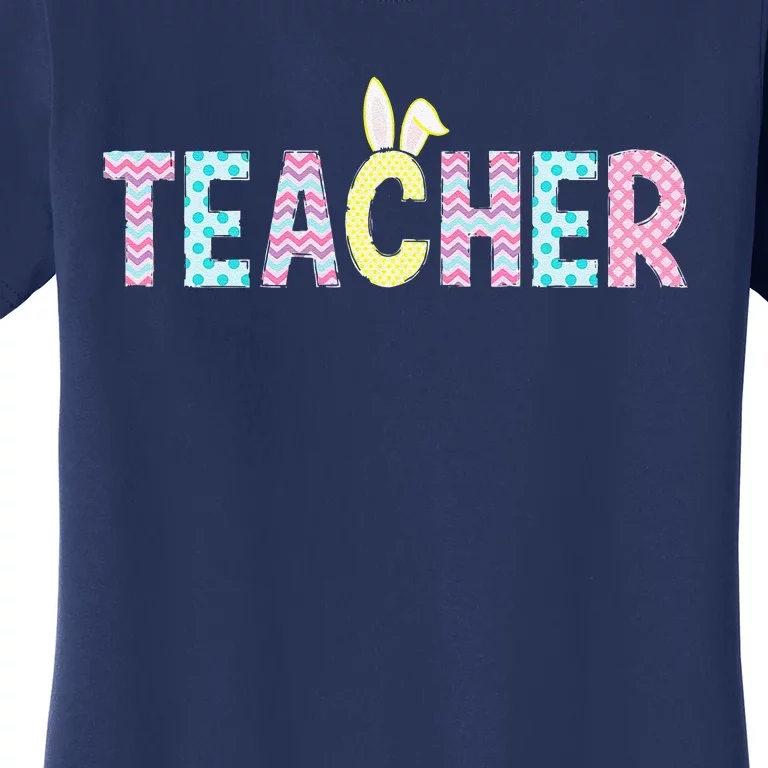 Teacher Bunny Easter Day Cute Egg School Women Funny Funny Women's T-Shirt