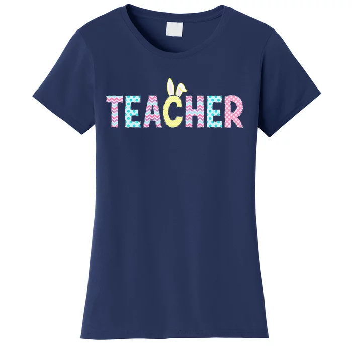 Teacher Bunny Easter Day Cute Egg School Women Funny Funny Women's T-Shirt