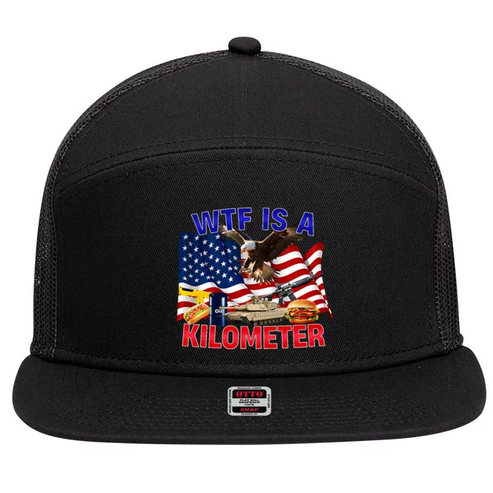 The Bald Eagle American Flag Wtf Is A Kilometer 7 Panel Mesh Trucker Snapback Hat