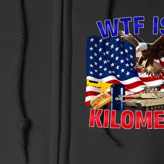 The Bald Eagle American Flag Wtf Is A Kilometer Full Zip Hoodie