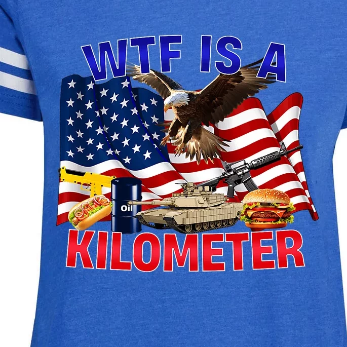 The Bald Eagle American Flag Wtf Is A Kilometer Enza Ladies Jersey Football T-Shirt