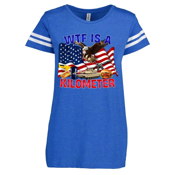 The Bald Eagle American Flag Wtf Is A Kilometer Enza Ladies Jersey Football T-Shirt