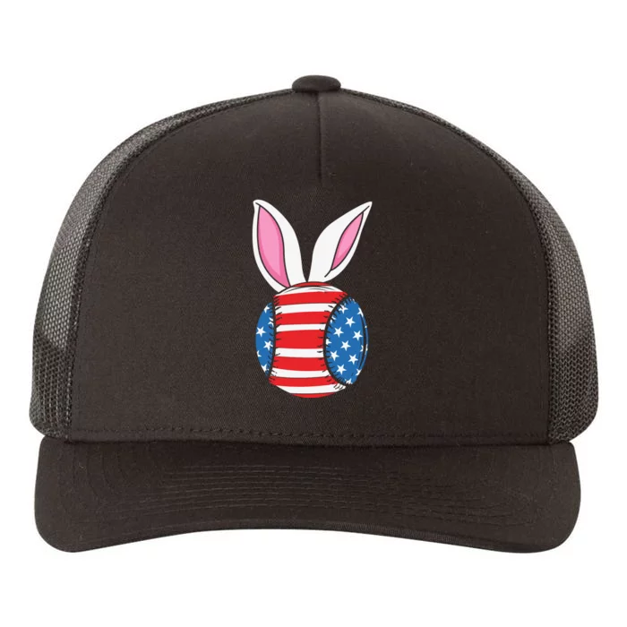 Tennis Ball Easter Happy Easter Day Funny Easter Ears Bunny Yupoong Adult 5-Panel Trucker Hat