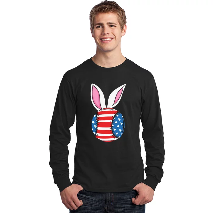 Tennis Ball Easter Happy Easter Day Funny Easter Ears Bunny Long Sleeve Shirt