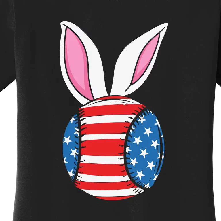 Tennis Ball Easter Happy Easter Day Funny Easter Ears Bunny Women's T-Shirt