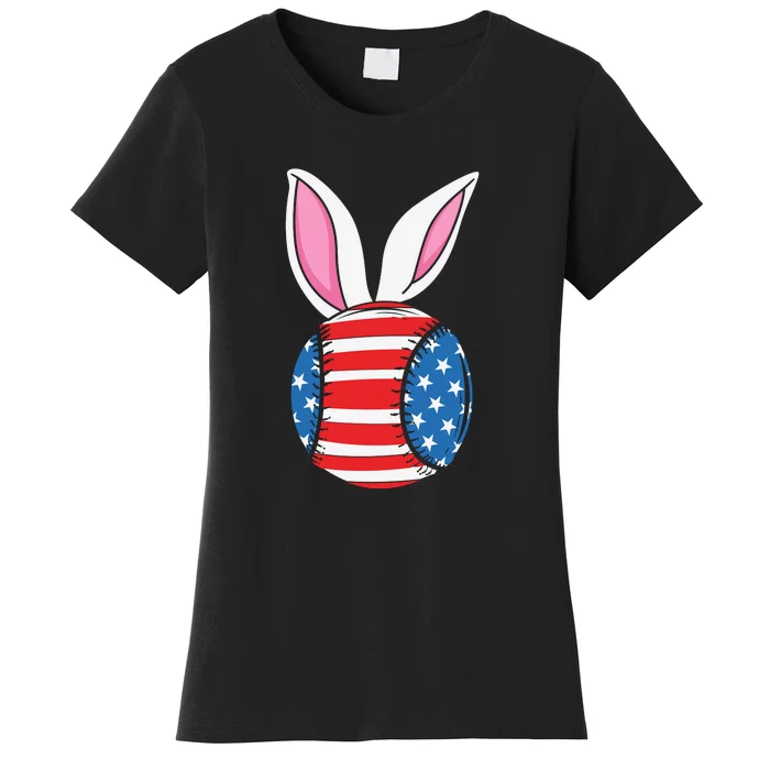 Tennis Ball Easter Happy Easter Day Funny Easter Ears Bunny Women's T-Shirt