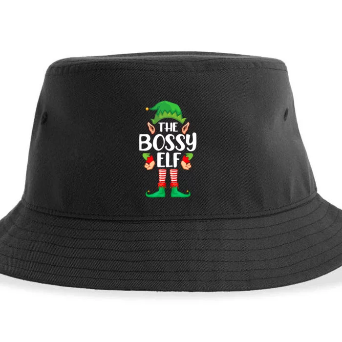 The Bossy Elf Group Matching Family Christmas Gift Funny Sustainable Bucket Hat