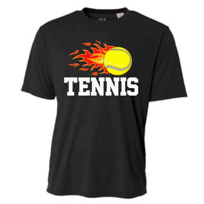 Tennis Ball Flame Tennis Player Cooling Performance Crew T-Shirt