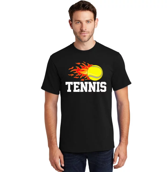 Tennis Ball Flame Tennis Player Tall T-Shirt