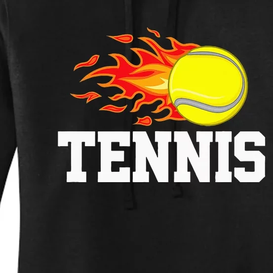 Tennis Ball Flame Tennis Player Women's Pullover Hoodie