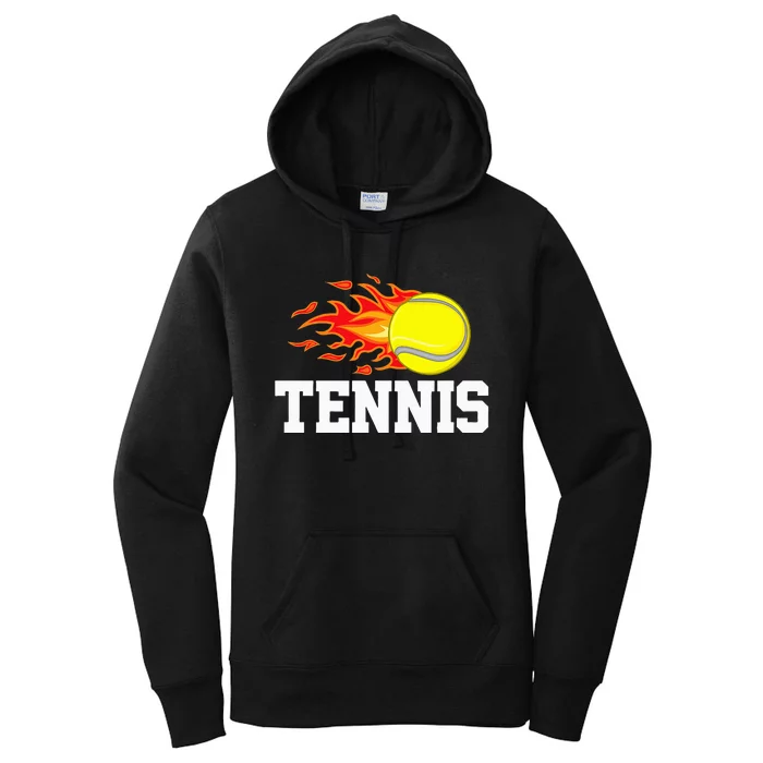 Tennis Ball Flame Tennis Player Women's Pullover Hoodie