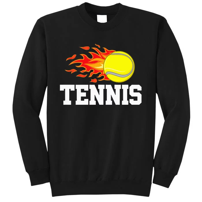 Tennis Ball Flame Tennis Player Tall Sweatshirt