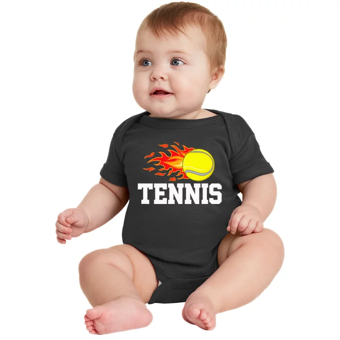 Tennis Ball Flame Tennis Player Baby Bodysuit