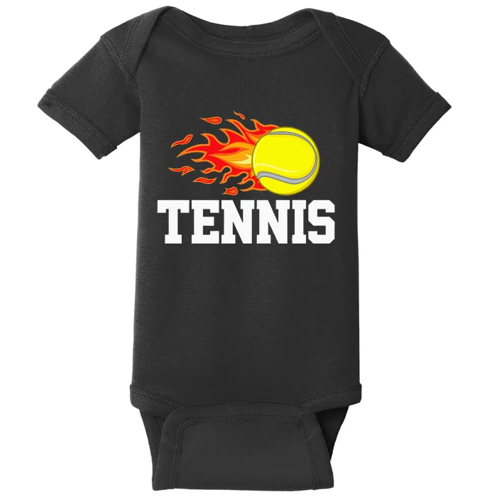 Tennis Ball Flame Tennis Player Baby Bodysuit