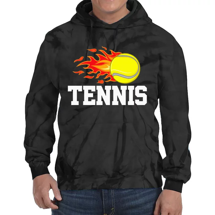 Tennis Ball Flame Tennis Player Tie Dye Hoodie