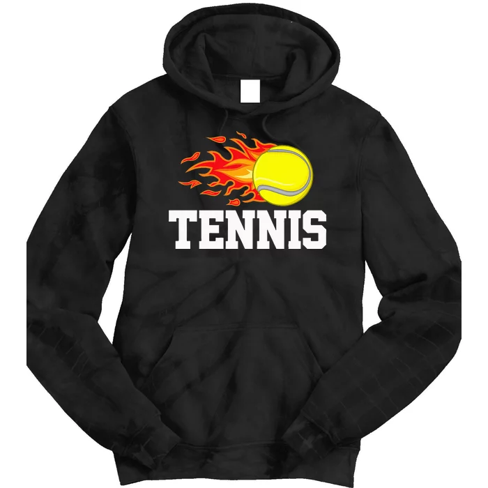 Tennis Ball Flame Tennis Player Tie Dye Hoodie