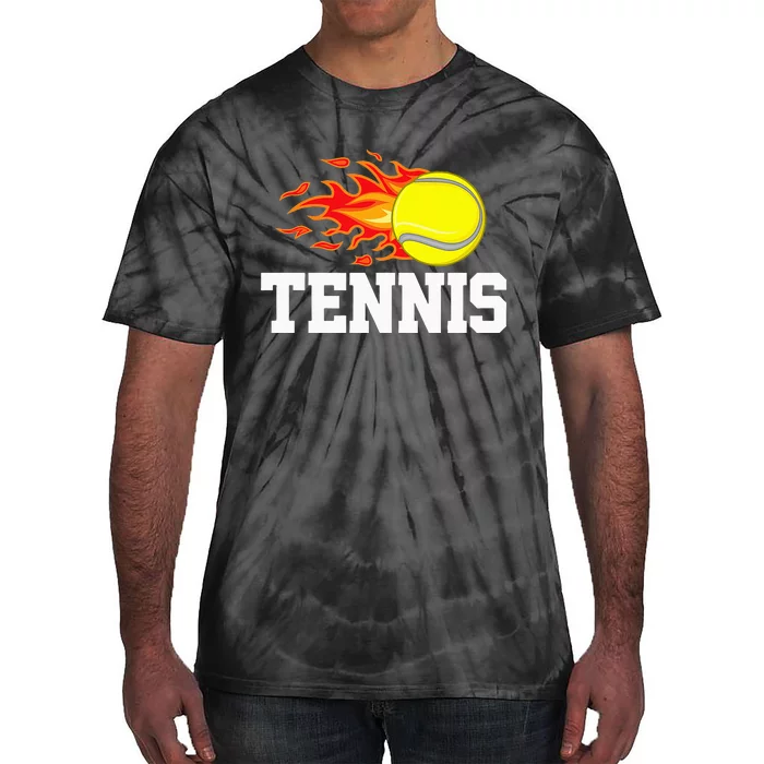 Tennis Ball Flame Tennis Player Tie-Dye T-Shirt