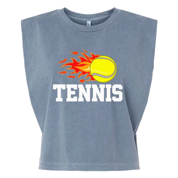 Tennis Ball Flame Tennis Player Garment-Dyed Women's Muscle Tee