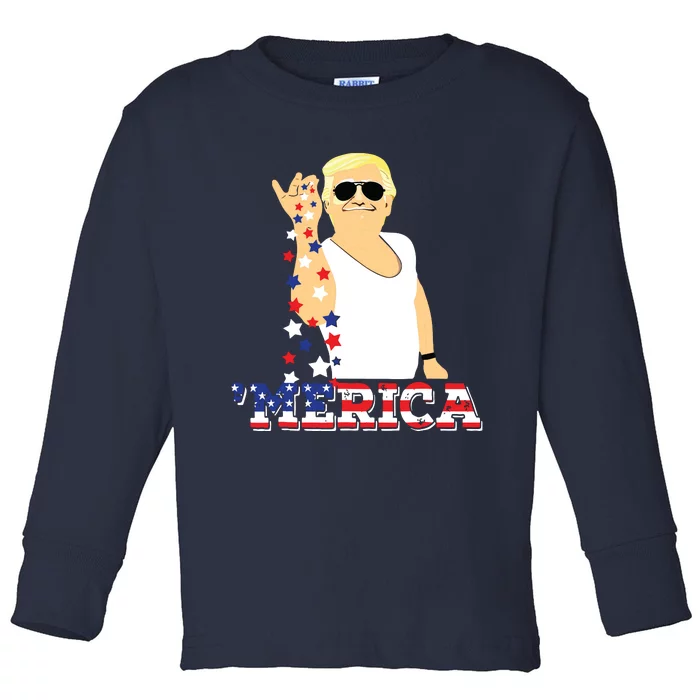 Trump Bae Funny 4th Of July Trump Salt Freedom Toddler Long Sleeve Shirt